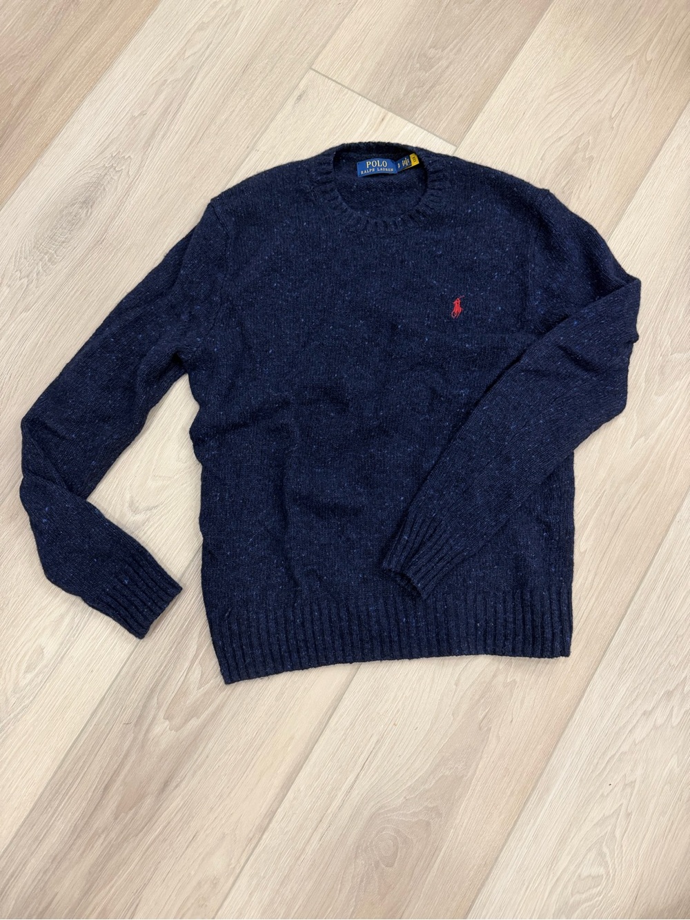 Ralph Lauren Navy Crewneck Sweater with Red Polo Player